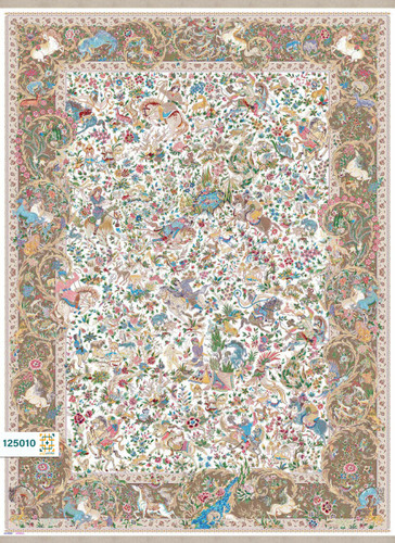 فرش ابریشم دستباف گونه دربار کد 125010