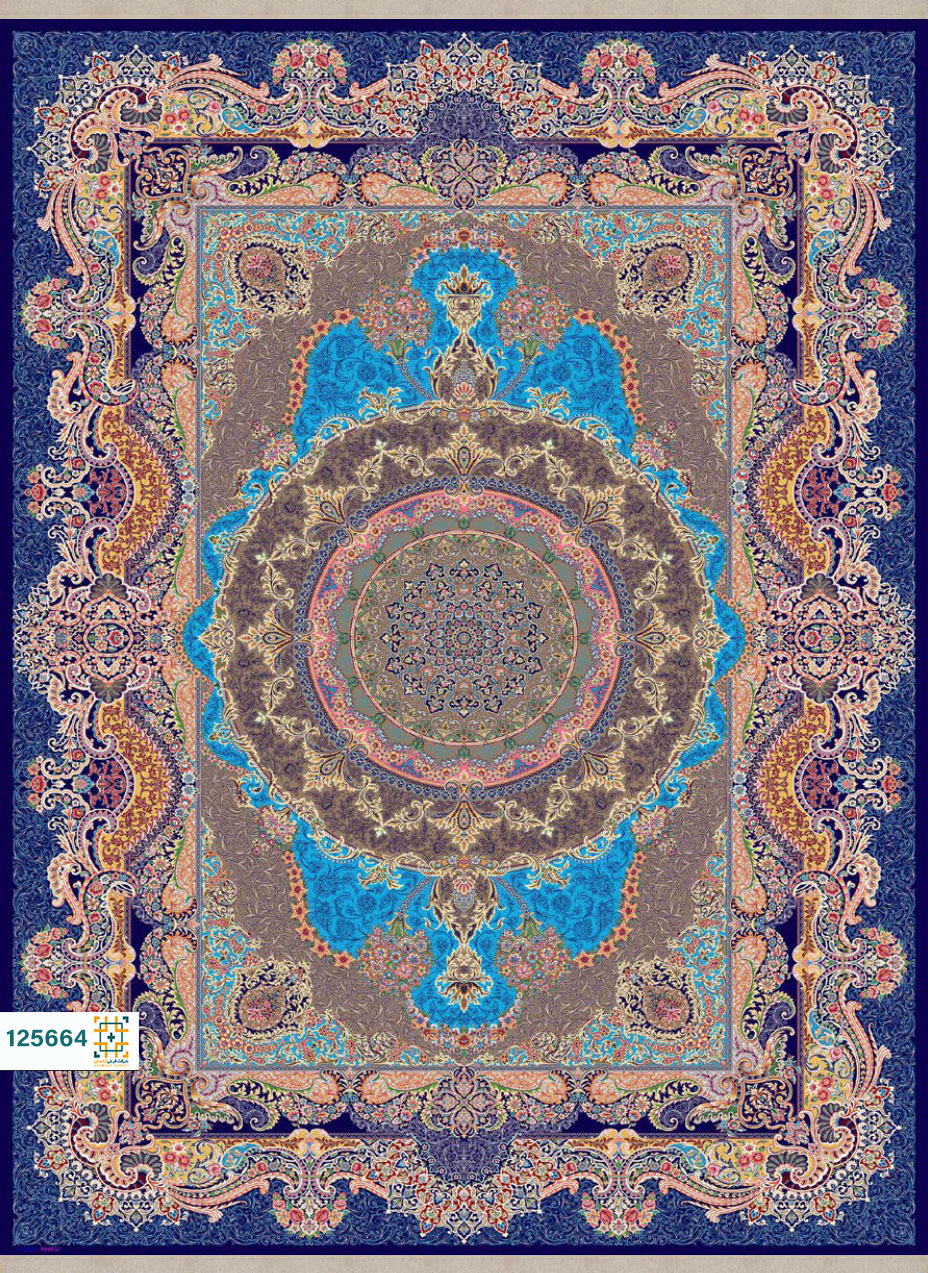 فرش ابریشم دستباف گونه دربار کد 125664