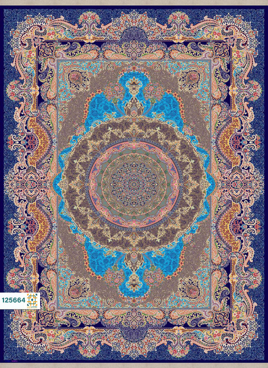 فرش ابریشم دستباف گونه دربار کد 125664