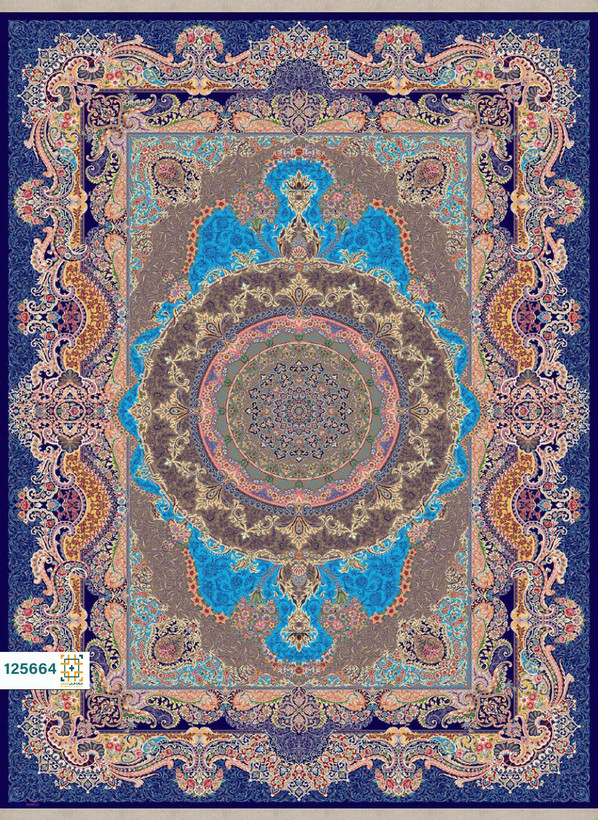 فرش ابریشم دستباف گونه دربار کد 125664