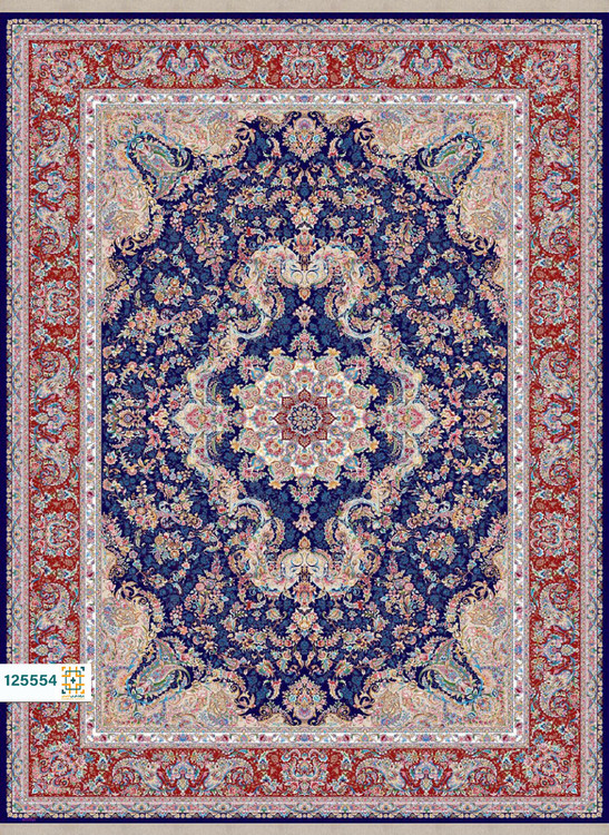 فرش ابریشم دستباف گونه دربار کد 125554