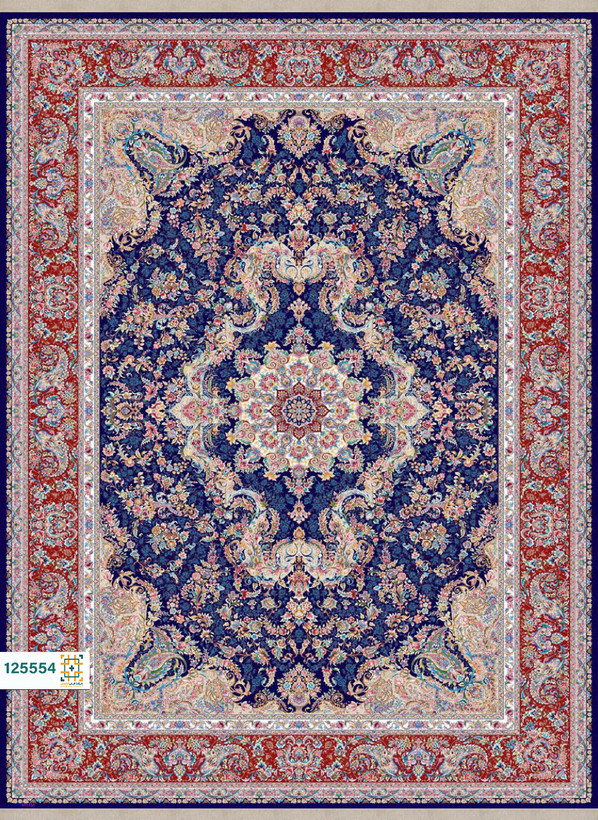 فرش ابریشم دستباف گونه دربار کد 125554