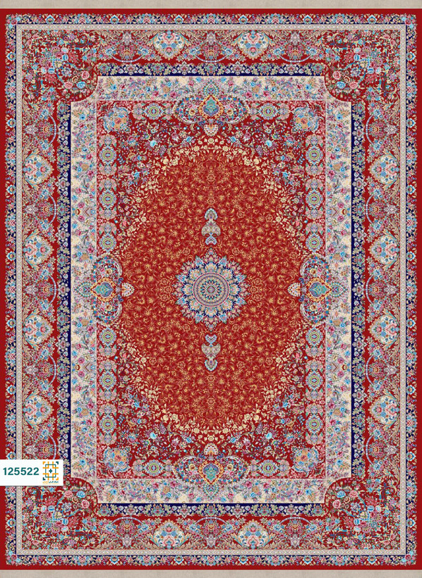 فرش ابریشم دستباف گونه دربار کد 125522