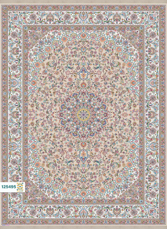 فرش ابریشم دستباف گونه دربار کد 125495
