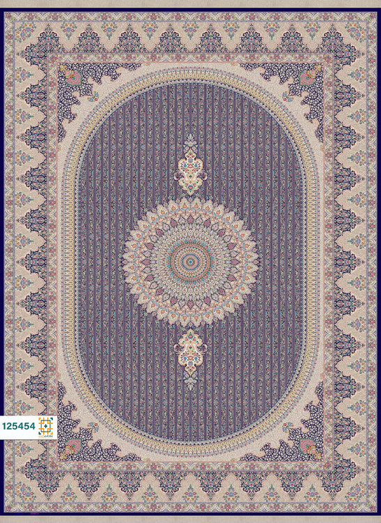 فرش ابریشم دستباف گونه دربار کد 125454