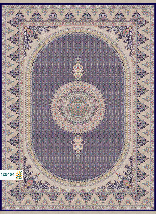 فرش ابریشم دستباف گونه دربار کد 125454