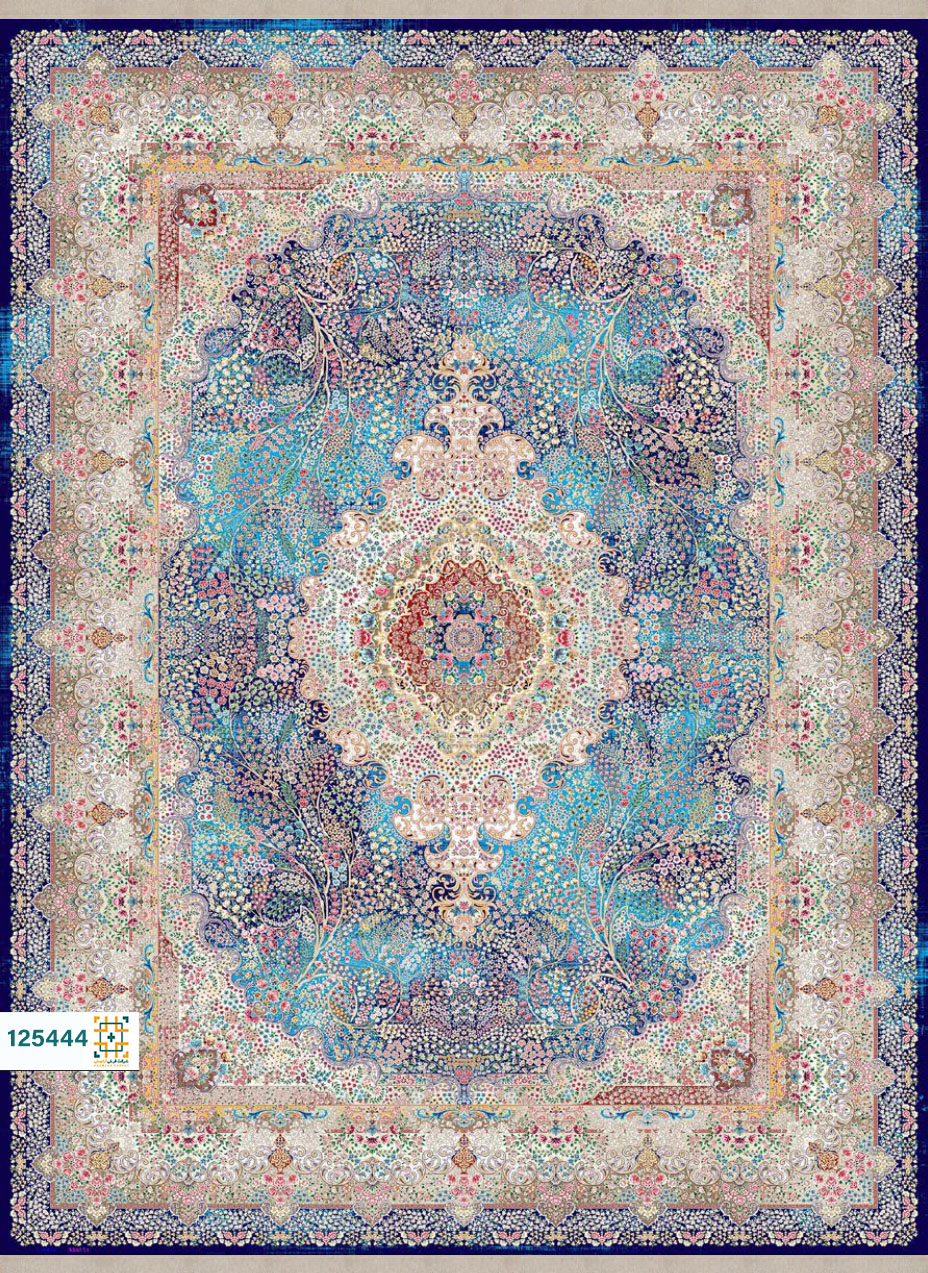 فرش ابریشم دستباف گونه دربار کد 125444