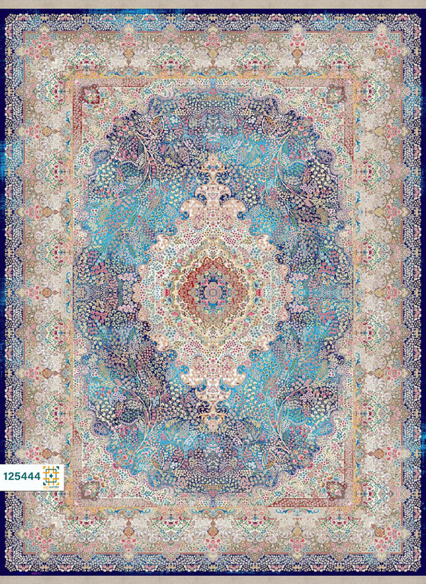 فرش ابریشم دستباف گونه دربار کد 125444