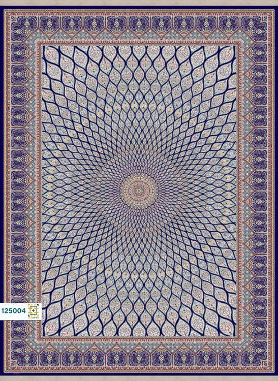 فرش ابریشم دستباف گونه دربار کد 125004