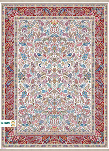فرش ابریشم دستباف گونه دربار کد 125619