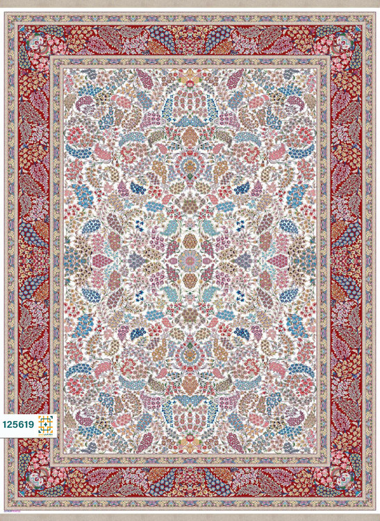 فرش ابریشم دستباف گونه دربار کد 125619