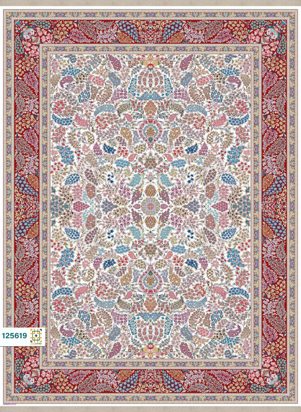 فرش ابریشم دستباف گونه دربار کد 125619
