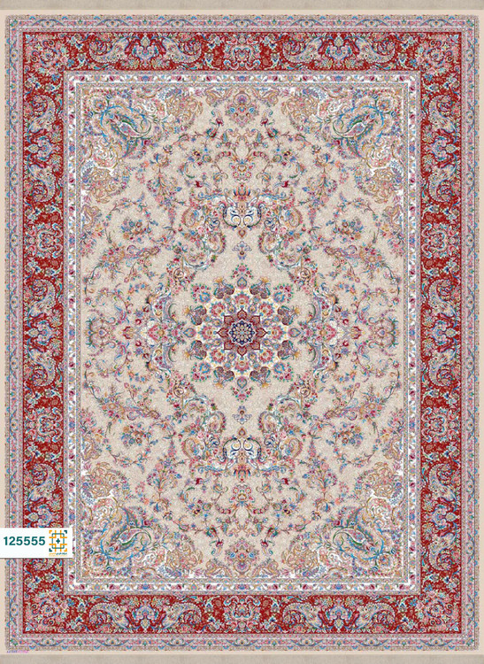 فرش ابریشم دستباف گونه دربار کد 125619