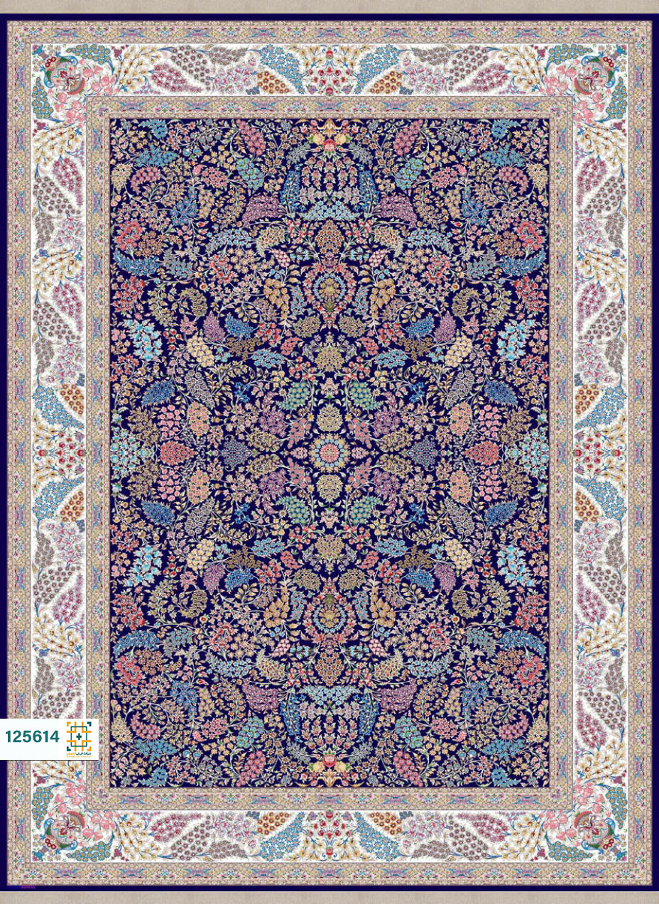 فرش ابریشم دستباف گونه دربار کد 125614