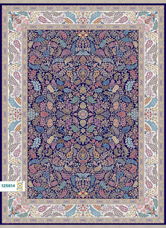 فرش ابریشم دستباف گونه دربار کد 125614