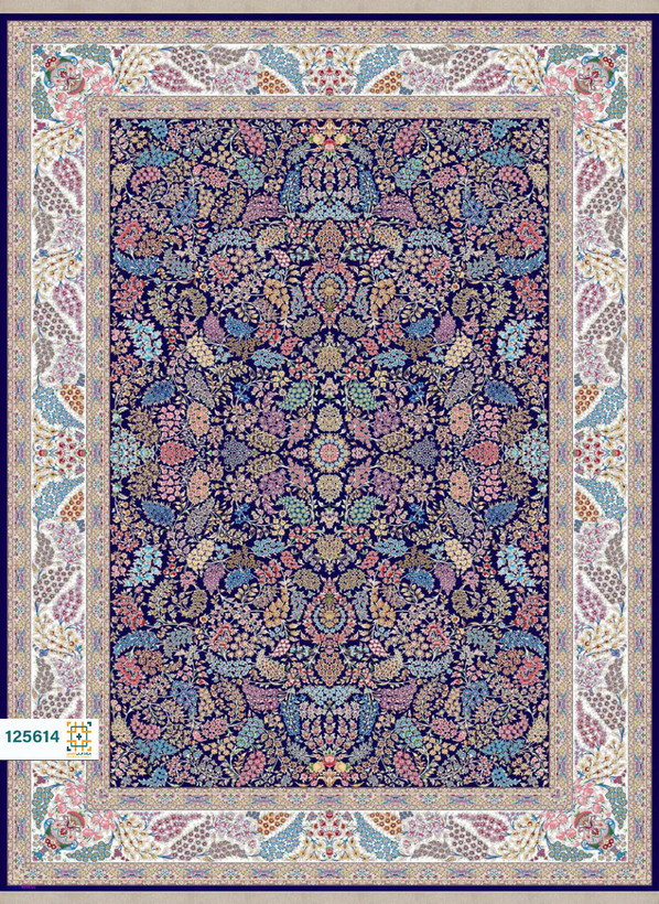 فرش ابریشم دستباف گونه دربار کد 125614