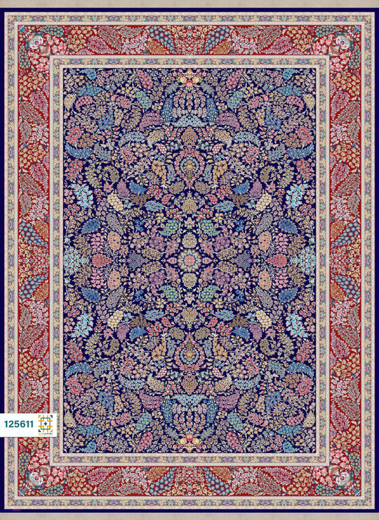 فرش ابریشم دستباف گونه دربار کد 125614