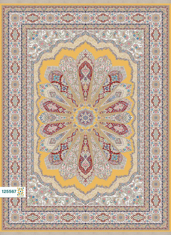 فرش ابریشم دستباف گونه دربار کد 125567
