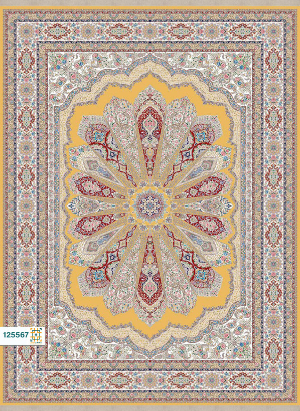 فرش ابریشم دستباف گونه دربار کد 125567