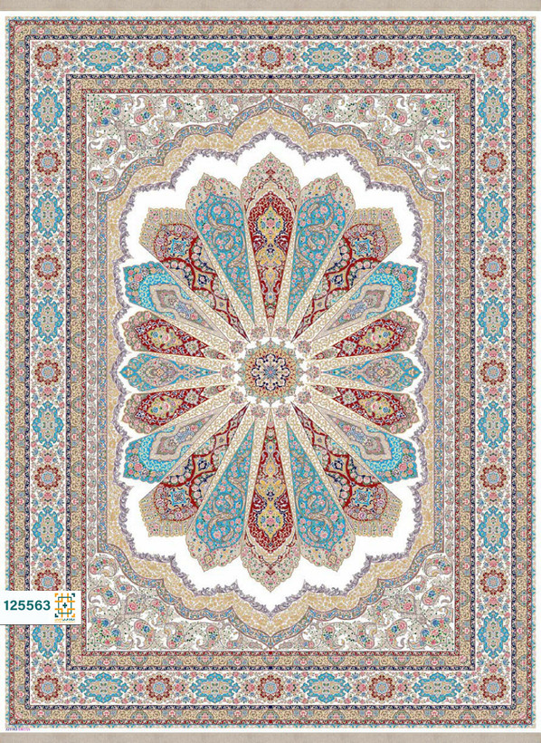 فرش ابریشم دستباف گونه دربار کد 125567