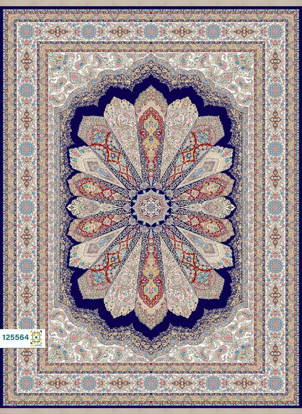 فرش ابریشم دستباف گونه دربار کد 125564