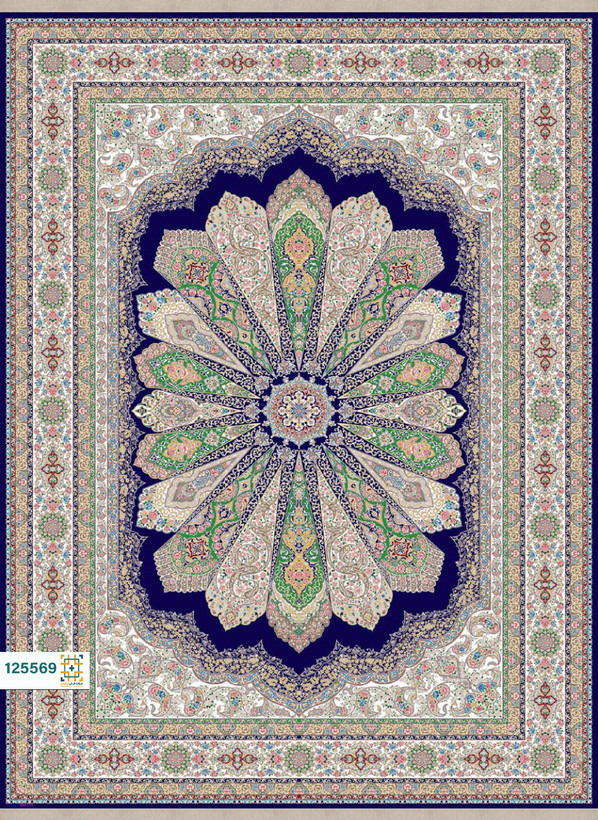 فرش ابریشم دستباف گونه دربار کد 125564