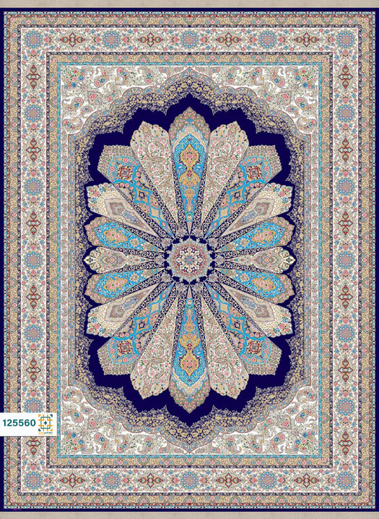 فرش ابریشم دستباف گونه دربار کد 125564