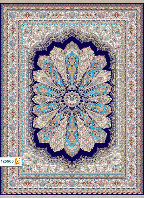 فرش ابریشم دستباف گونه دربار کد 125564