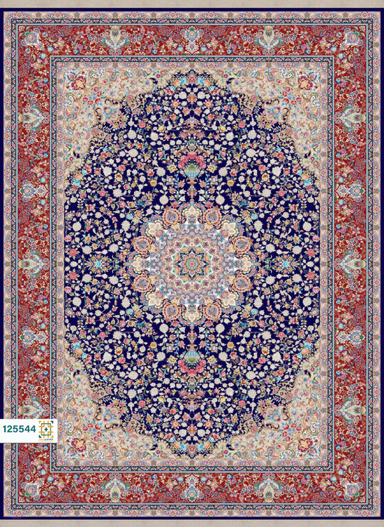 فرش ابریشم دستباف گونه دربار کد 125544