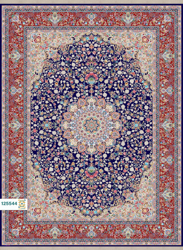 فرش ابریشم دستباف گونه دربار کد 125544