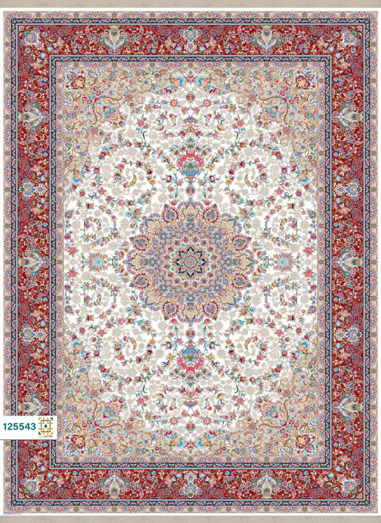 فرش ابریشم دستباف گونه دربار کد 125544