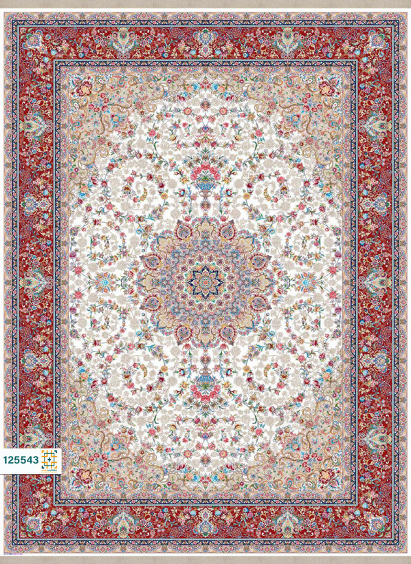 فرش ابریشم دستباف گونه دربار کد 125544