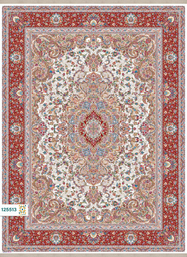 فرش ابریشم دستباف گونه دربار کد 125513