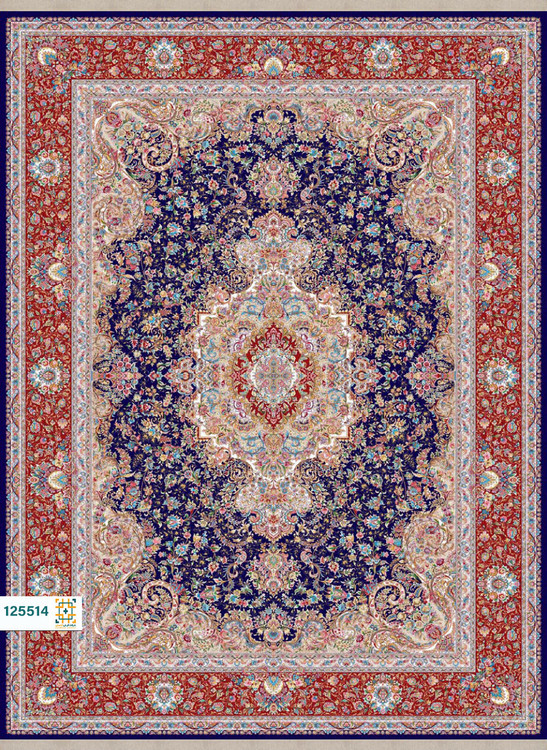 فرش ابریشم دستباف گونه دربار کد 125513