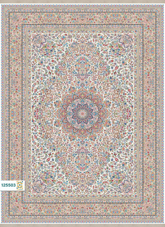 فرش ابریشم دستباف گونه دربار کد 125503