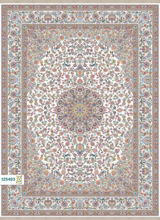 فرش ابریشم دستباف گونه دربار کد 125493
