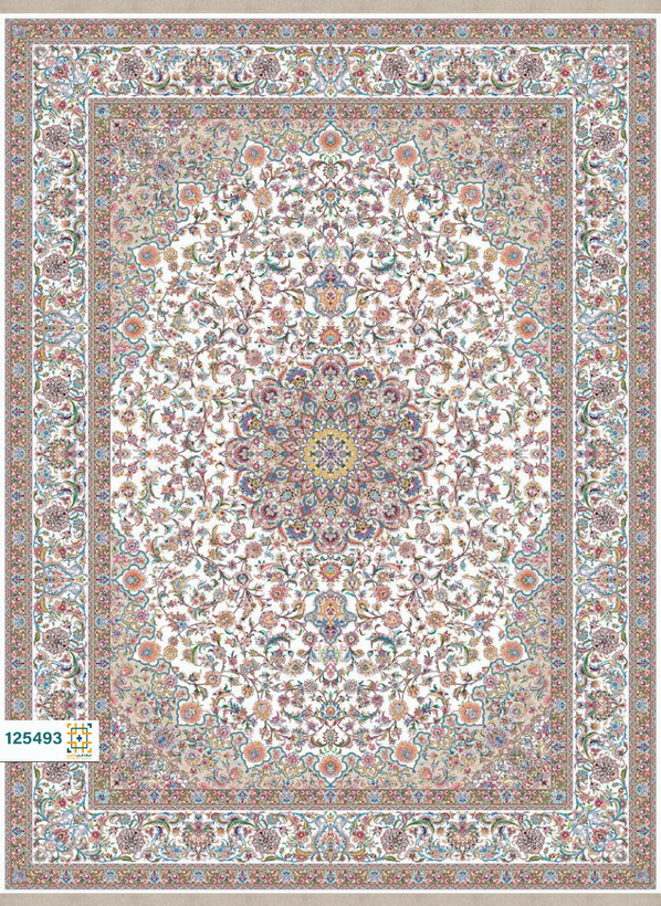 فرش ابریشم دستباف گونه دربار کد 125493