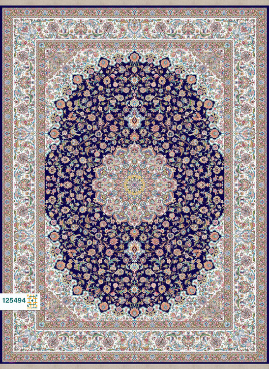 فرش ابریشم دستباف گونه دربار کد 125493