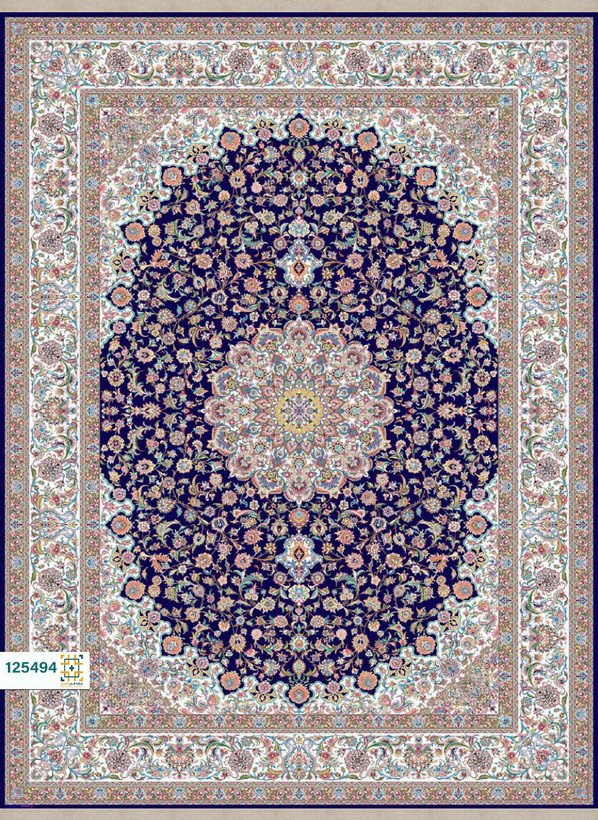 فرش ابریشم دستباف گونه دربار کد 125493