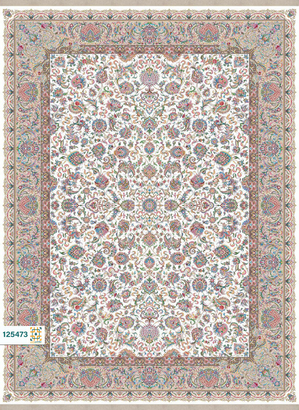 فرش ابریشم دستباف گونه دربار کد 125473