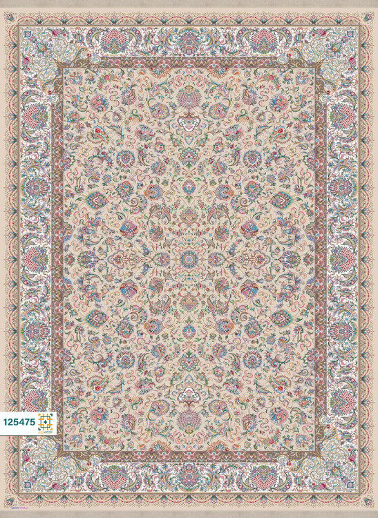 فرش ابریشم دستباف گونه دربار کد 125473