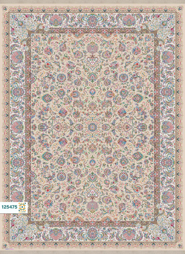 فرش ابریشم دستباف گونه دربار کد 125473