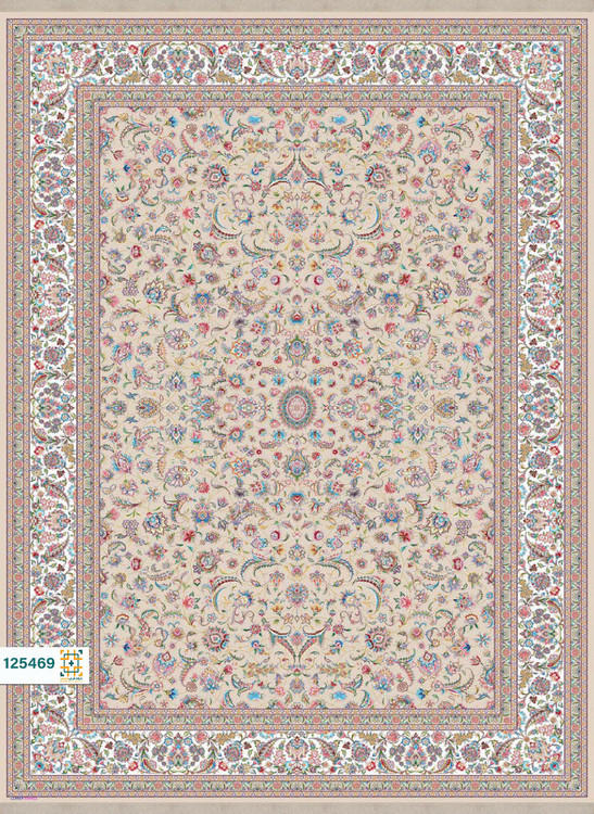 فرش ابریشم دستباف گونه دربار کد 125473