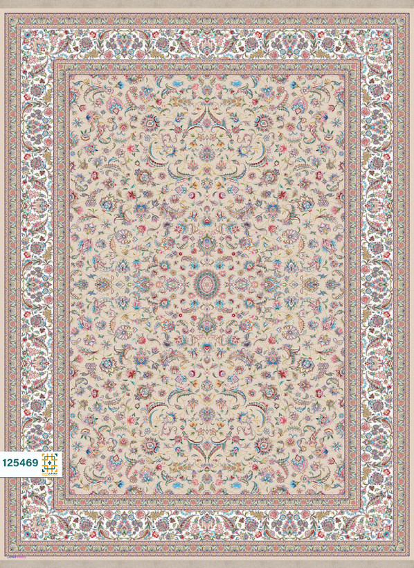 فرش ابریشم دستباف گونه دربار کد 125473