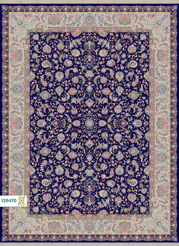 فرش ابریشم دستباف گونه دربار کد 125460