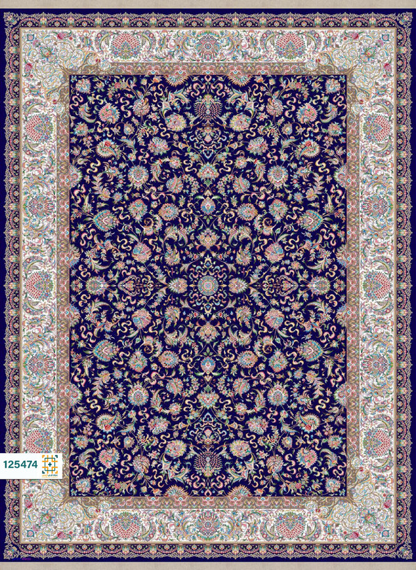 فرش ابریشم دستباف گونه دربار کد 125460