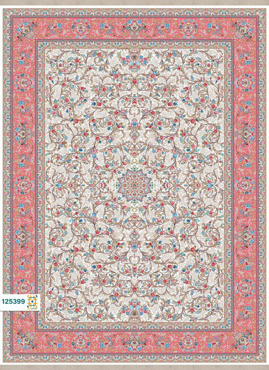 فرش ابریشم دستباف گونه دربار کد 125399