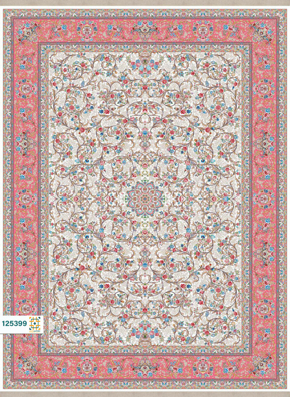 فرش ابریشم دستباف گونه دربار کد 125399