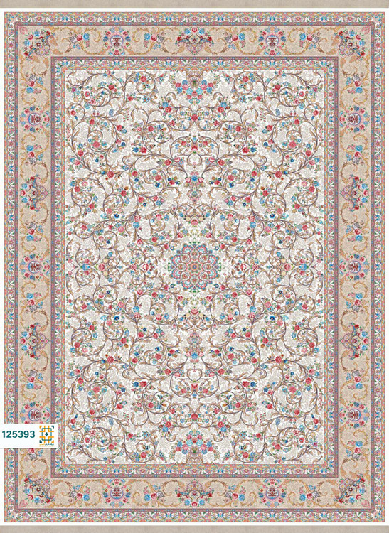 فرش ابریشم دستباف گونه دربار کد 125399