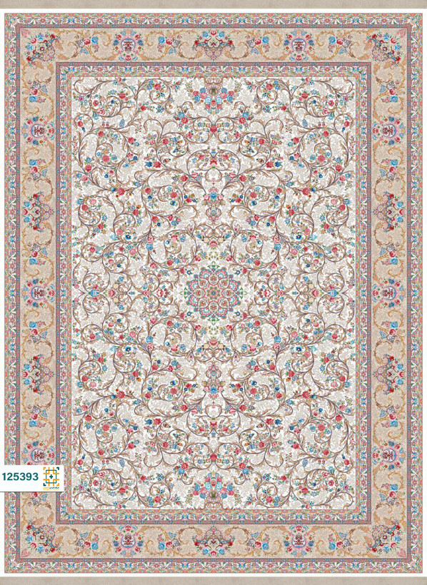 فرش ابریشم دستباف گونه دربار کد 125399